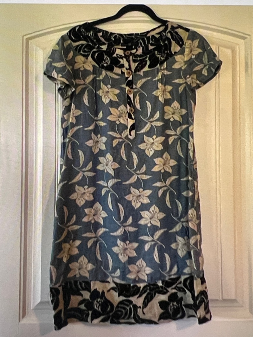 Gap Mixed Media Linen Shift Dress